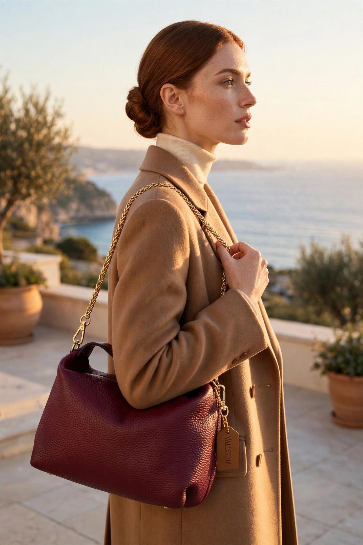 Ceci in genuine Italian leather, worn